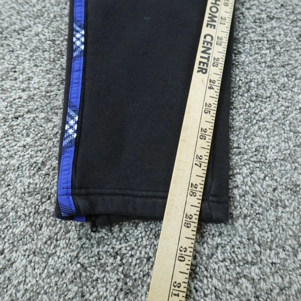 Adidas Sweatpants Mens L Black Blue Athletic Jogger Drawstring Workout Gym Pants